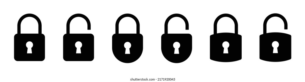 Lock and Unlock Icon. Padlock Icon Vector Illustration