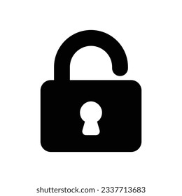 Lock unlock icon set black color isolated on white background. Protection icon vector. 10 eps
