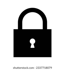 Lock unlock icon set black color isolated on white background. Protection icon vector. 10 eps