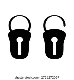 Lock and Unlock Icon Set – Secure and Open Padlock Symbol Vector