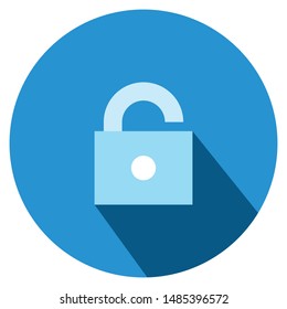 lock and unlock icon symbol vector with blue color for phone apps