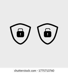 Lock Unlock Icon in trendy flat style isolated on grey background. Security symbol for your web site design, logo, app, UI. Vector illustration