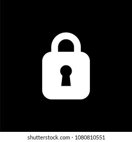 Lock unlock icon ui simple style flat illustration.