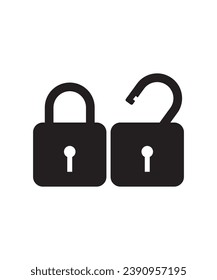 lock and unlock icon, vector best flat icon.