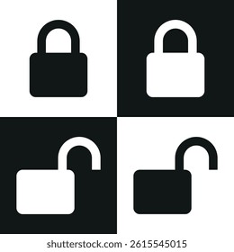 lock and unlock icon vector design