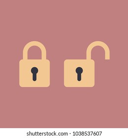 lock and unlock icon. Vector Illustration