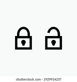 Lock and unlock icon Vector Illustration. Lock and unlock icon design vector template. Video Call vector icon flat design for website, symbol, logo, icon, sign, app, UI.