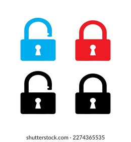 lock and unlock icon vector isolated on background