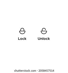 Bloquear y desbloquear el vector de iconos. Diseño de interfaz de usuario de símbolo de bloqueo de Padlock