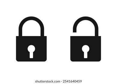 Bloquear y desbloquear iconos con diseño de Vector de ojo de cerradura 