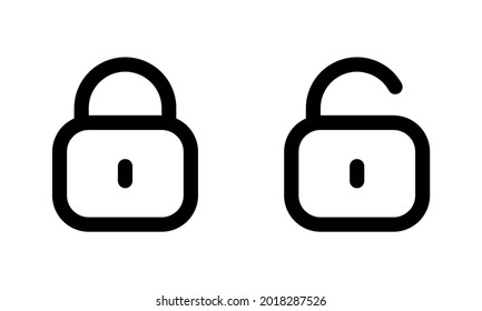 Lock and unlock icons vector isolated on white background