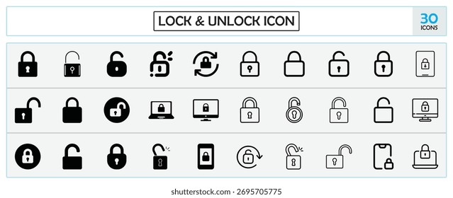 Bloquear y desbloquear iconos para App de Sitio web o móviles.
