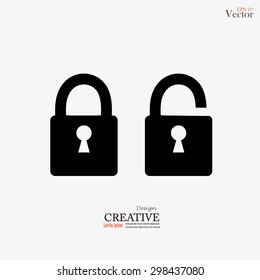 lock and unlock icon.vector illustration.                    