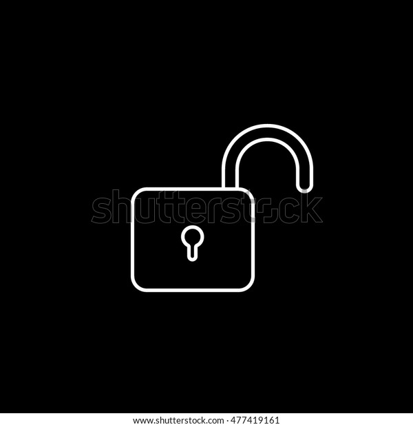 Lock Unlock Line Icon On Black Stock Vector Royalty Free 477419161