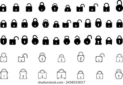 Icono de logotipo de bloqueo y desbloqueo