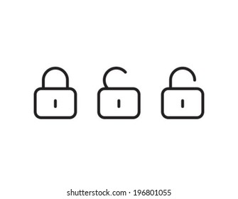 Lock Unlock Outline Icon Symbol