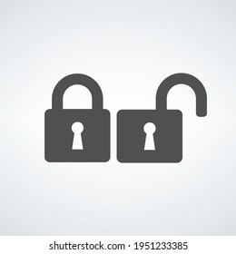 lock unlock privacy protection icon. Stock Vector illustration isolated