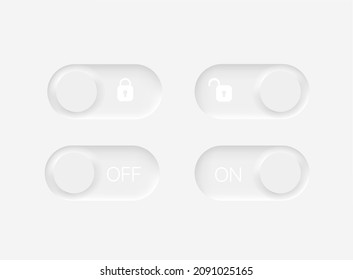 Lock and unlock selector. On off selector. Web and mobile application vector clipart