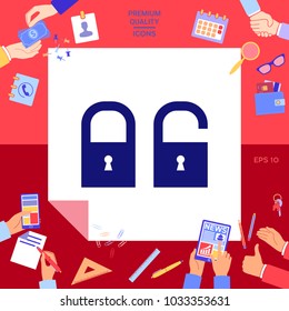 Lock, unlock - set  icon