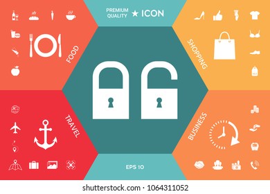 Lock, unlock - set  icon