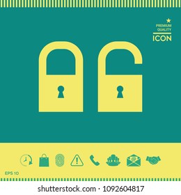 Lock, unlock - set  icon