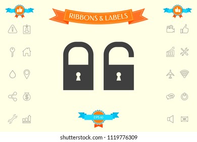 Lock, unlock - set  icon