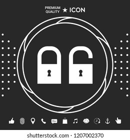 Lock, unlock - set  icon