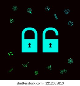 Lock, unlock - set  icon