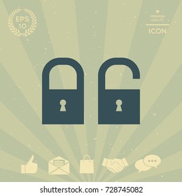 Lock, unlock - set  icon