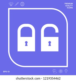 Lock, unlock - set  icon. Graphic elements for your design
