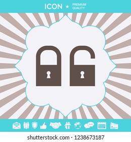 Lock, unlock - set  icon. Graphic elements for your design