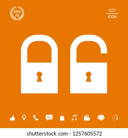 Lock, unlock - set  icon. Graphic elements for your design