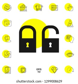 Lock, unlock - set  icon. Graphic elements for your design
