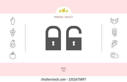 Lock, unlock - set  icon. Graphic elements for your design