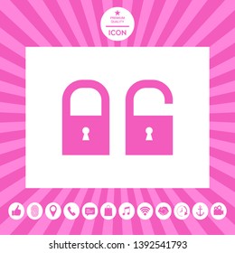 Lock, unlock - set  icon. Graphic elements for your design
