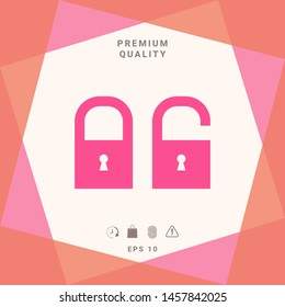 Lock, unlock - set icon. Graphic elements for your design