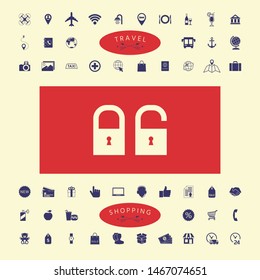 Lock, unlock - set icon. Graphic elements for your design