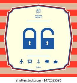 Lock, unlock - set icon. Graphic elements for your design