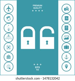 Lock, unlock - set icon. Graphic elements for your design