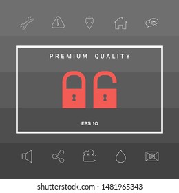 Lock, unlock - set icon. Graphic elements for your design