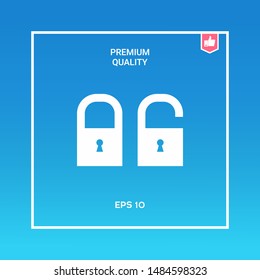 Lock, unlock - set icon. Graphic elements for your design