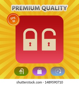 Lock, unlock - set icon. Graphic elements for your design
