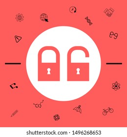 Lock, unlock - set icon. Graphic elements for your design