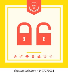 Lock, unlock - set icon. Graphic elements for your design