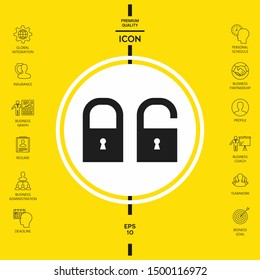 Lock, unlock - set icon. Graphic elements for your design