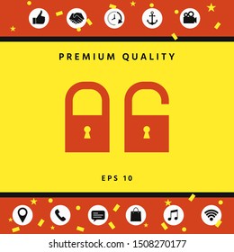 Lock, unlock - set icon. Graphic elements for your design