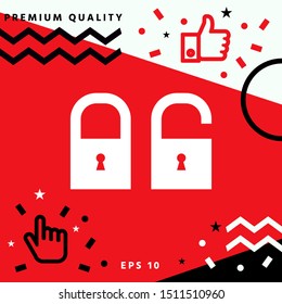 Lock, unlock - set icon. Graphic elements for your design