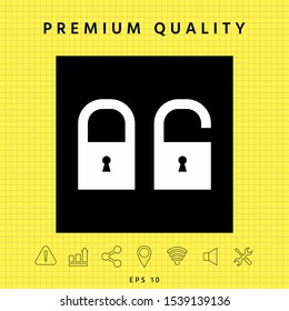 Lock, unlock - set icon. Graphic elements for your design