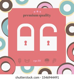 Lock, unlock - set icon. Graphic elements for your design