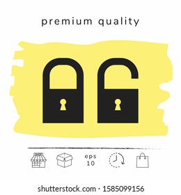 Lock, unlock - set icon. Graphic elements for your design